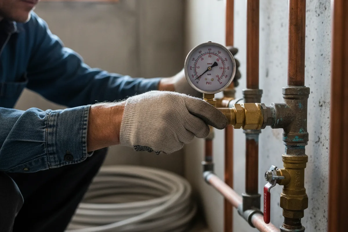 Pressure testing a repaired line during Water Line Repair in Bealeton